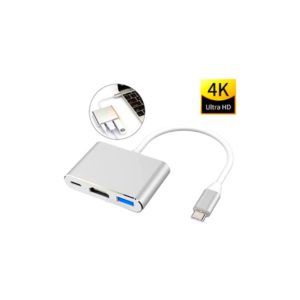 ADAPTADOR USB-C 3.1 A C-HEMBRA, HDMI, USB 3.0 3 in 1 RY-155