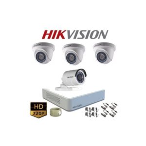 KIT DE CAMARA DE VIGILANCIA  HIKVISION  STV, 01 GRABADOR DVR,01 CAMARA TUBO ,03 CAMARAS DOMOS ,01 DISCO DURO DE 1 TB ,04 FUENTES,04 CABLES 10M, 01 MANUAL,01 MOUSE ,01 SOFTWARE ST-KIT-HD720P